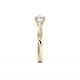 Cushion Criss Cross Pave Lab Grown Diamond Engagement Ring