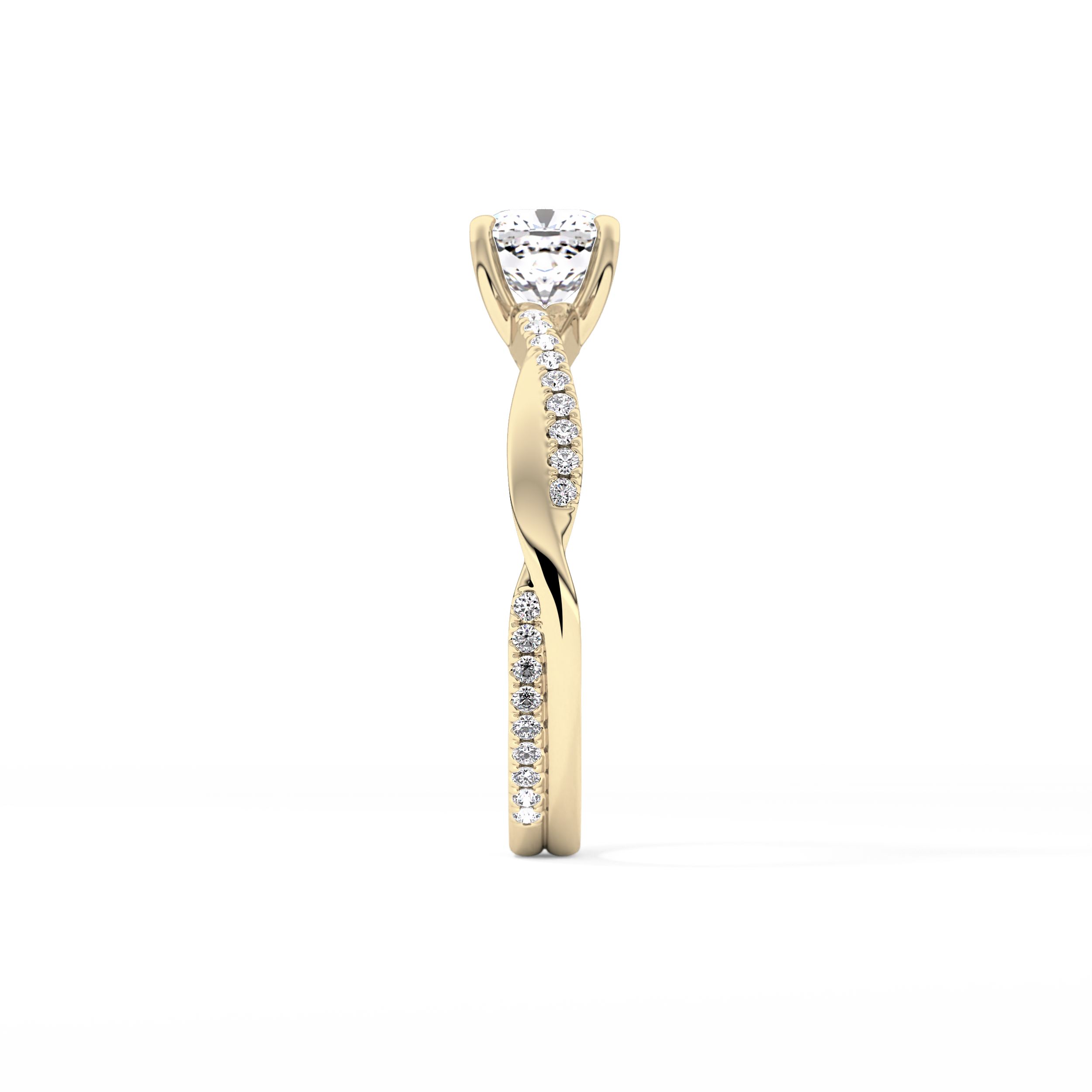 Cushion Criss Cross Pave Lab Grown Diamond Engagement Ring