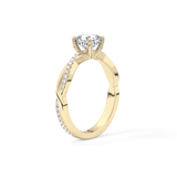 Cushion Criss Cross Pave Lab Grown Diamond Engagement Ring
