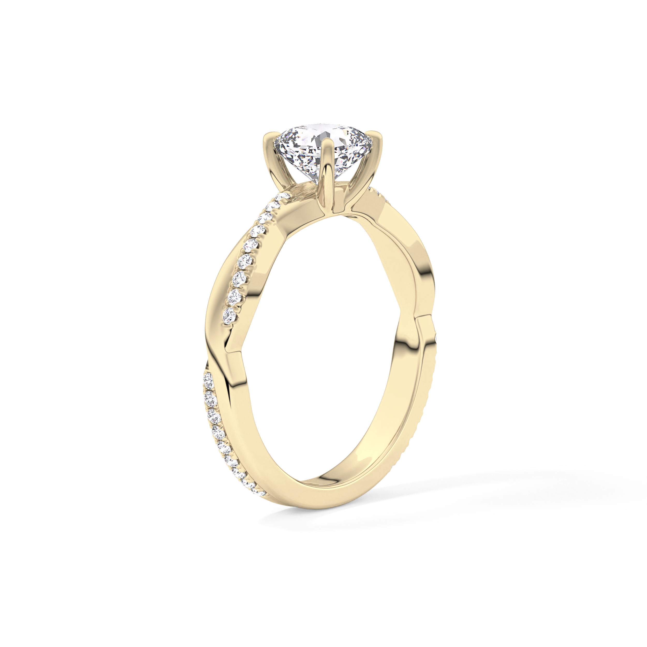 Cushion Criss Cross Pave Lab Grown Diamond Engagement Ring