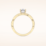 0.86 CT Cushion Shaped Criss-Cross Pave Moissanite Engagement Ring