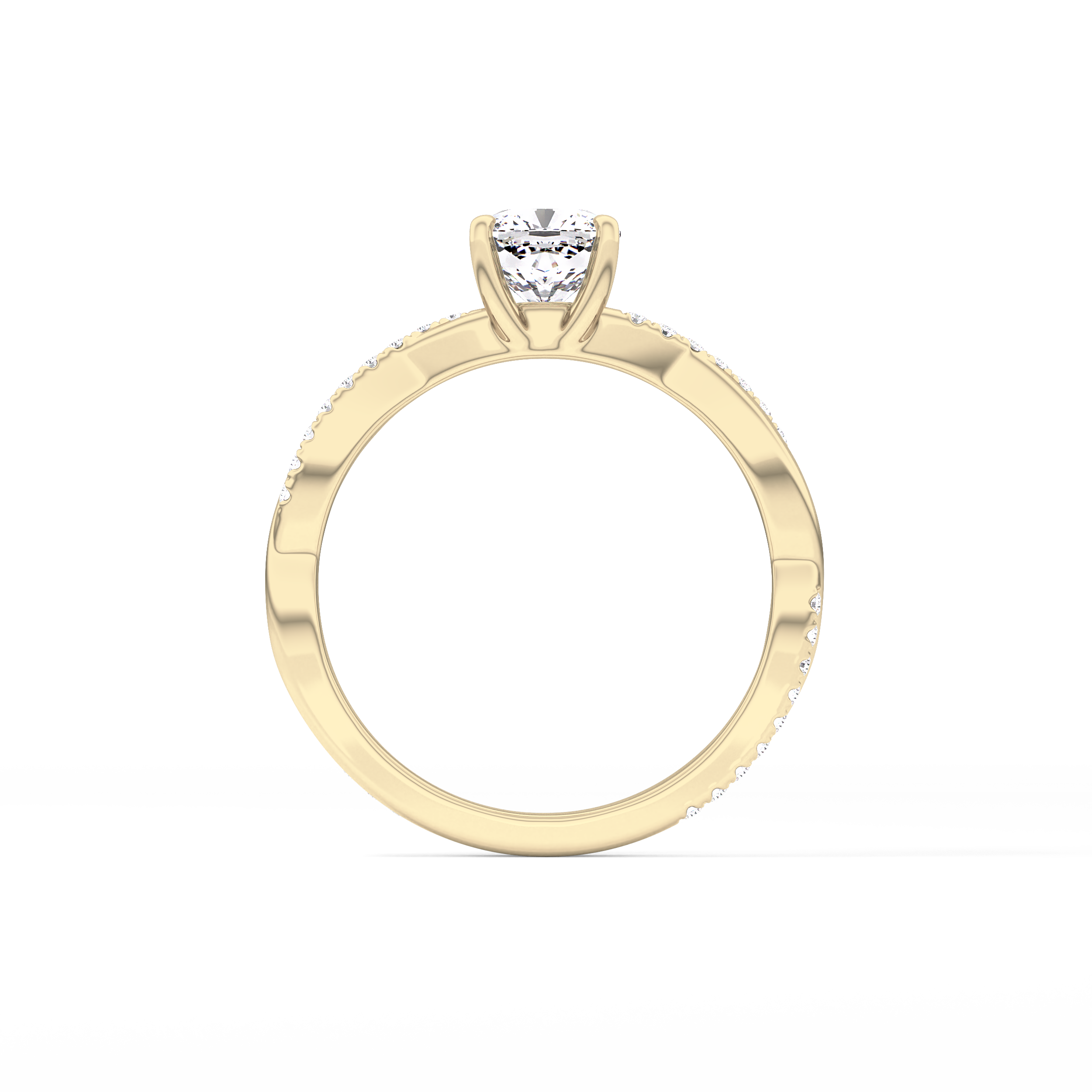 Cushion Criss Cross Pave Lab Grown Diamond Engagement Ring