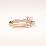 0.86 CT Cushion Shaped Criss-Cross Pave Moissanite Engagement Ring