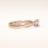 0.86 CT Cushion Shaped Criss-Cross Pave Moissanite Engagement Ring
