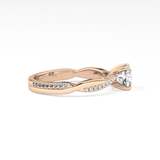 Cushion Criss Cross Pave Lab Grown Diamond Engagement Ring