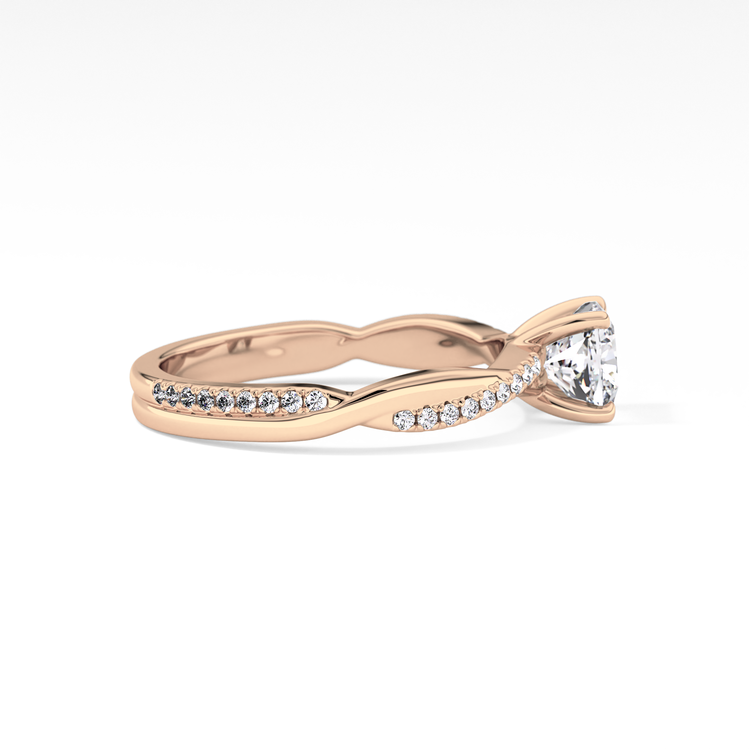 Cushion Criss Cross Pave Lab Grown Diamond Engagement Ring