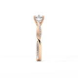 Cushion Criss Cross Pave Lab Grown Diamond Engagement Ring