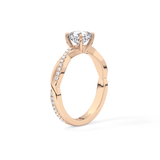 Cushion Criss Cross Pave Lab Grown Diamond Engagement Ring