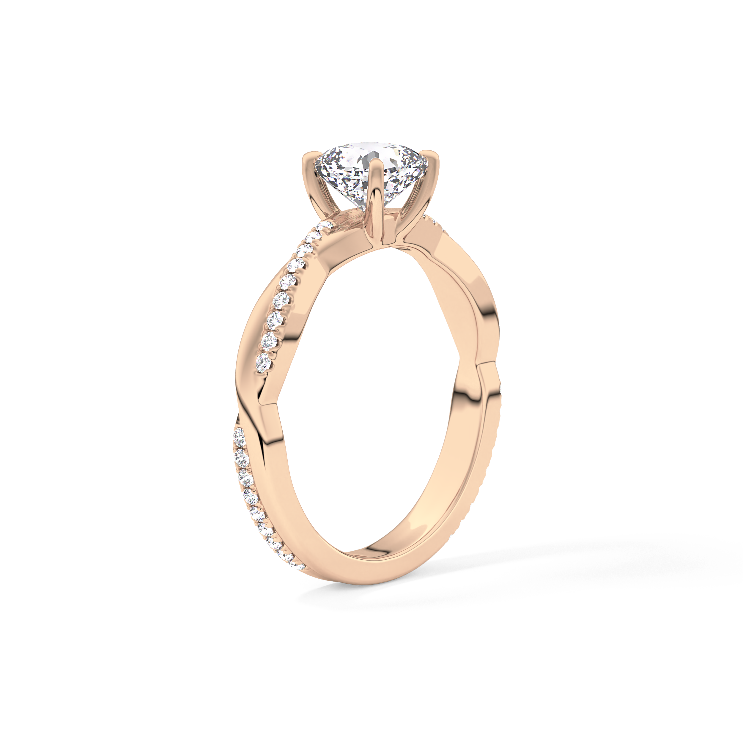 Cushion Criss Cross Pave Lab Grown Diamond Engagement Ring