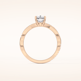 0.86 CT Cushion Shaped Criss-Cross Pave Moissanite Engagement Ring