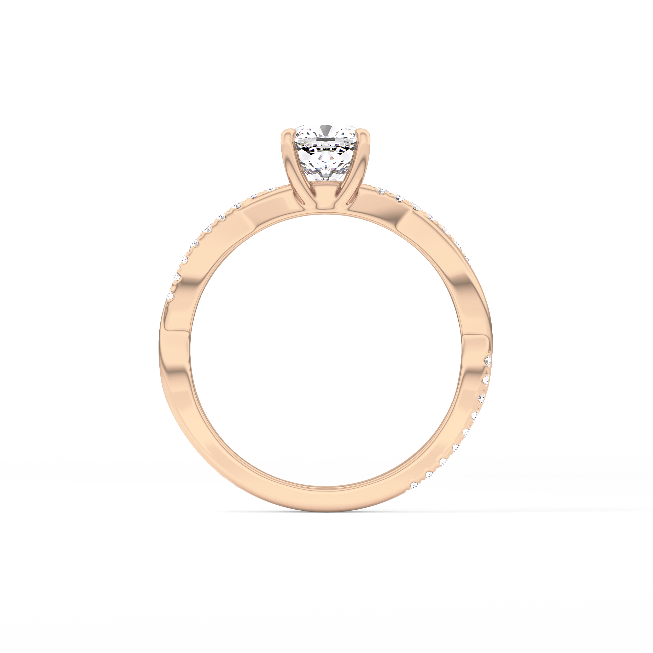 Cushion Criss Cross Pave Lab Grown Diamond Engagement Ring