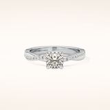 0.86 CT Cushion Shaped Criss-Cross Pave Moissanite Engagement Ring