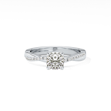 Cushion Criss Cross Pave Lab Grown Diamond Engagement Ring