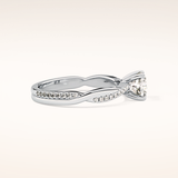 0.86 CT Cushion Shaped Criss-Cross Pave Moissanite Engagement Ring