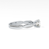 Cushion Criss Cross Pave Lab Grown Diamond Engagement Ring