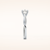 0.86 CT Cushion Shaped Criss-Cross Pave Moissanite Engagement Ring