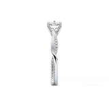 Cushion Criss Cross Pave Lab Grown Diamond Engagement Ring