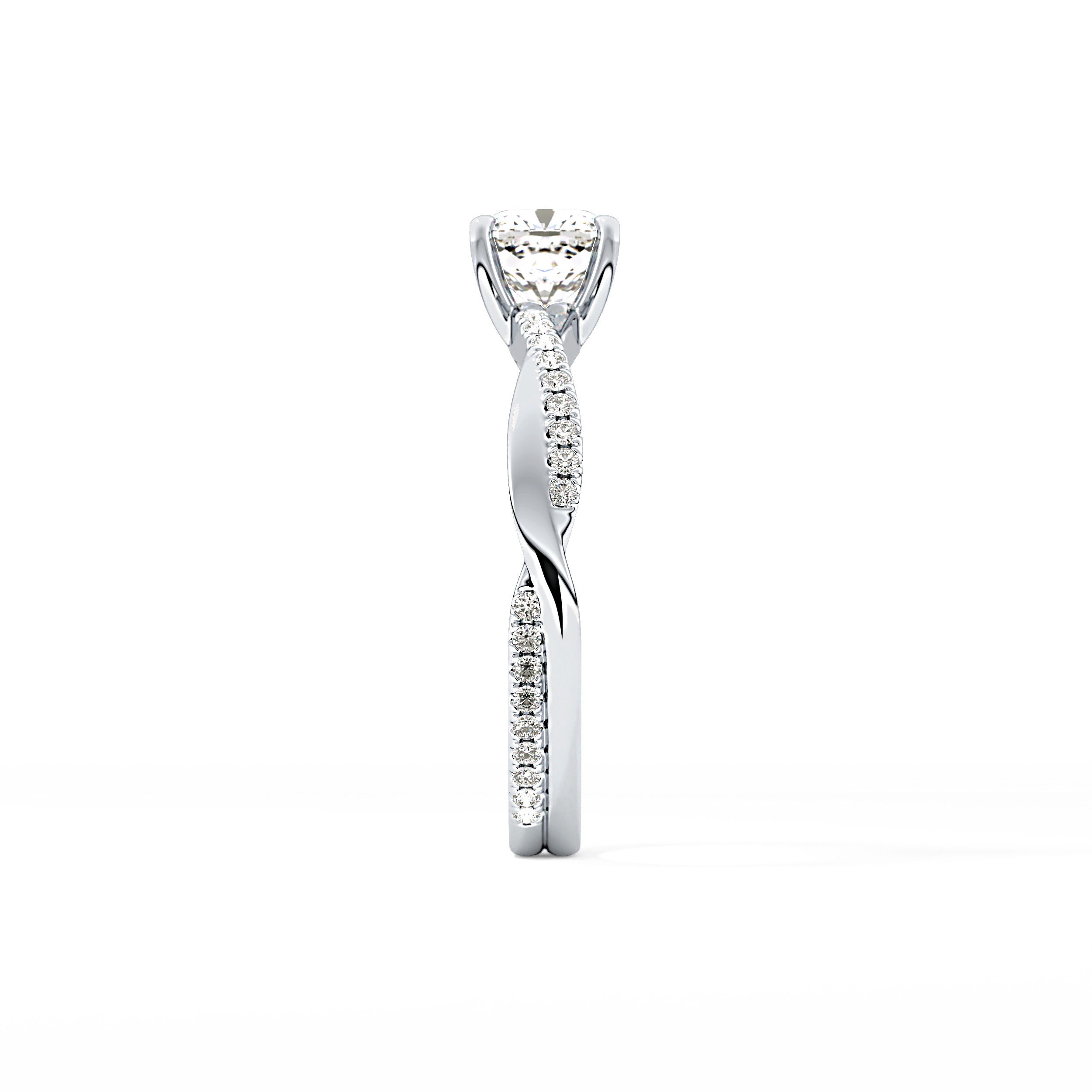 Cushion Criss Cross Pave Lab Grown Diamond Engagement Ring