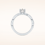 0.86 CT Cushion Shaped Criss-Cross Pave Moissanite Engagement Ring