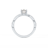 Cushion Criss Cross Pave Lab Grown Diamond Engagement Ring