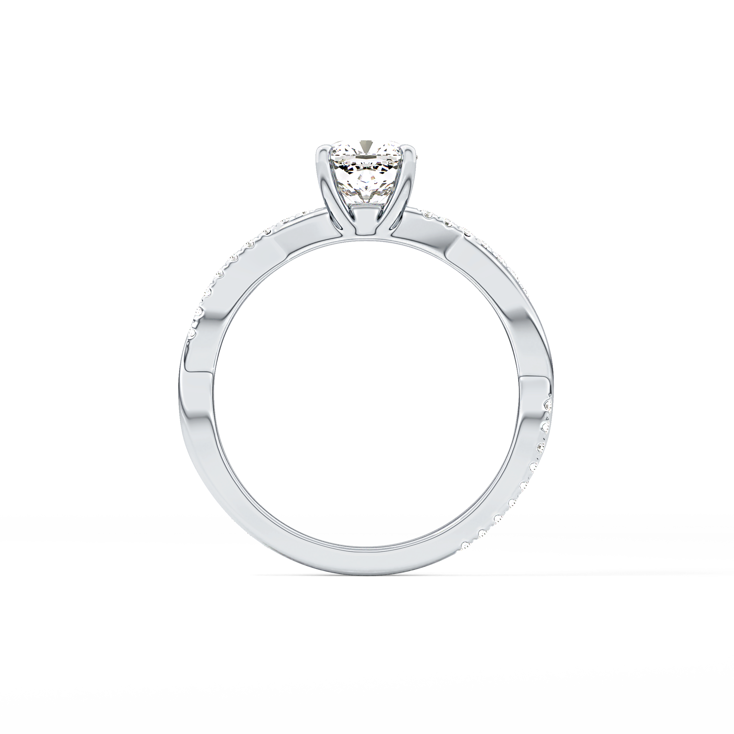 Cushion Criss Cross Pave Lab Grown Diamond Engagement Ring