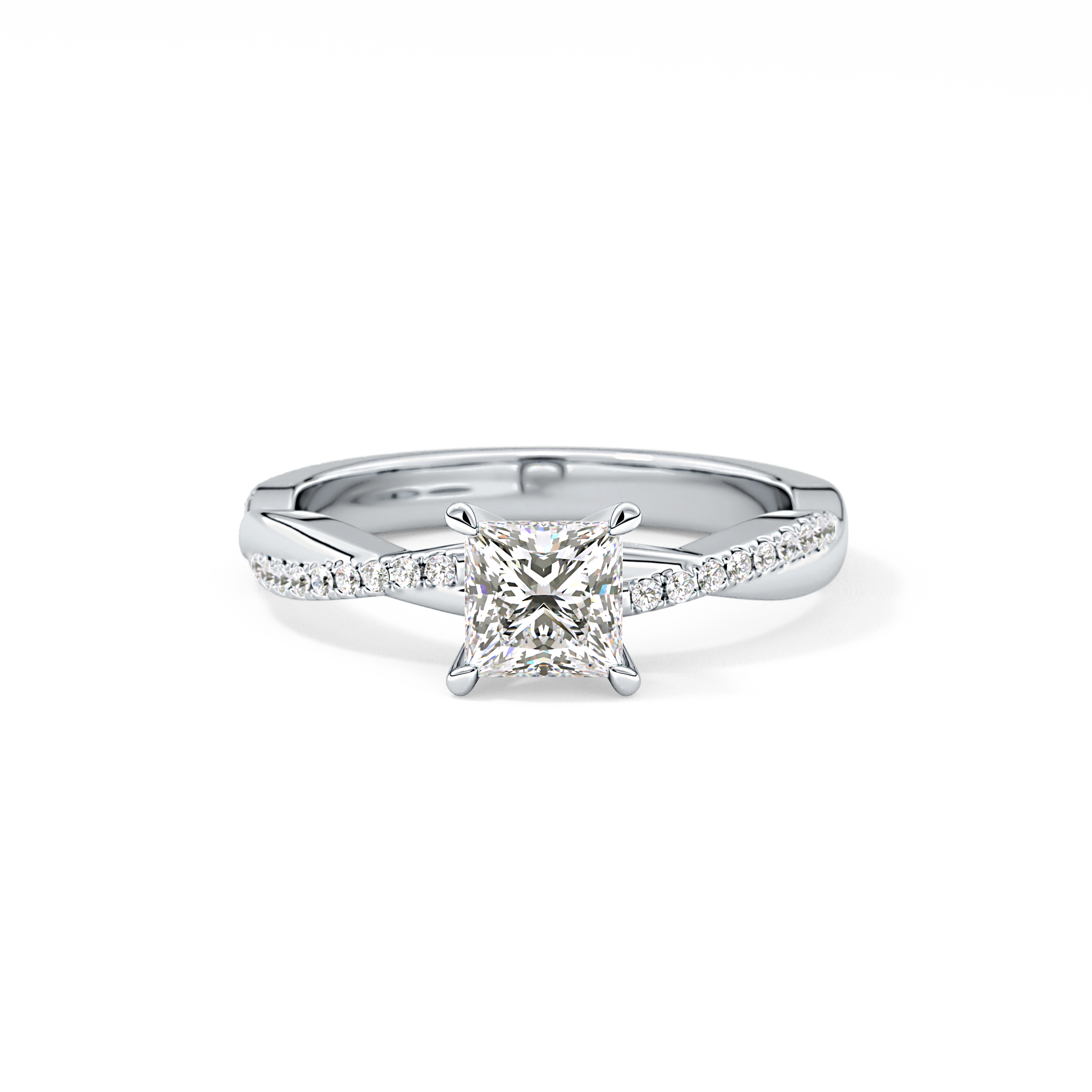 Princess Pave Lab Grown Diamond Engagement Ring