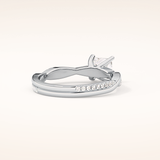 0.78 CT Princess Shaped Criss-Cross Pave Moissanite Engagement Ring