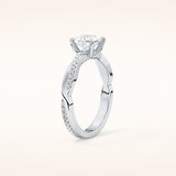 0.78 CT Princess Shaped Criss-Cross Pave Moissanite Engagement Ring