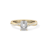 Emerald Pave Lab Grown Diamond Engagement Ring
