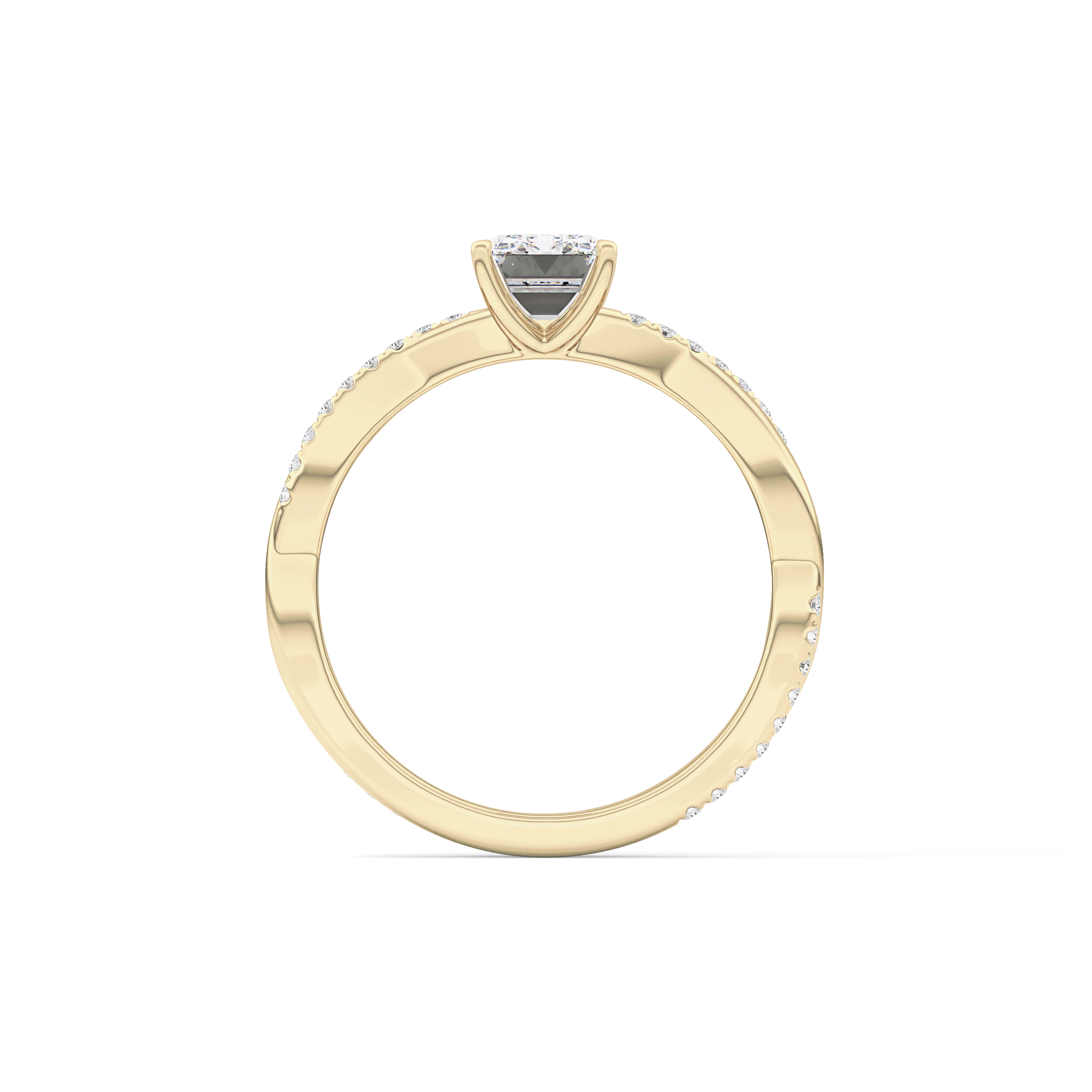Emerald Pave Lab Grown Diamond Engagement Ring
