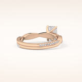 1.02 CT Emerald Shaped Criss-Cross Pave Moissanite Engagement Ring