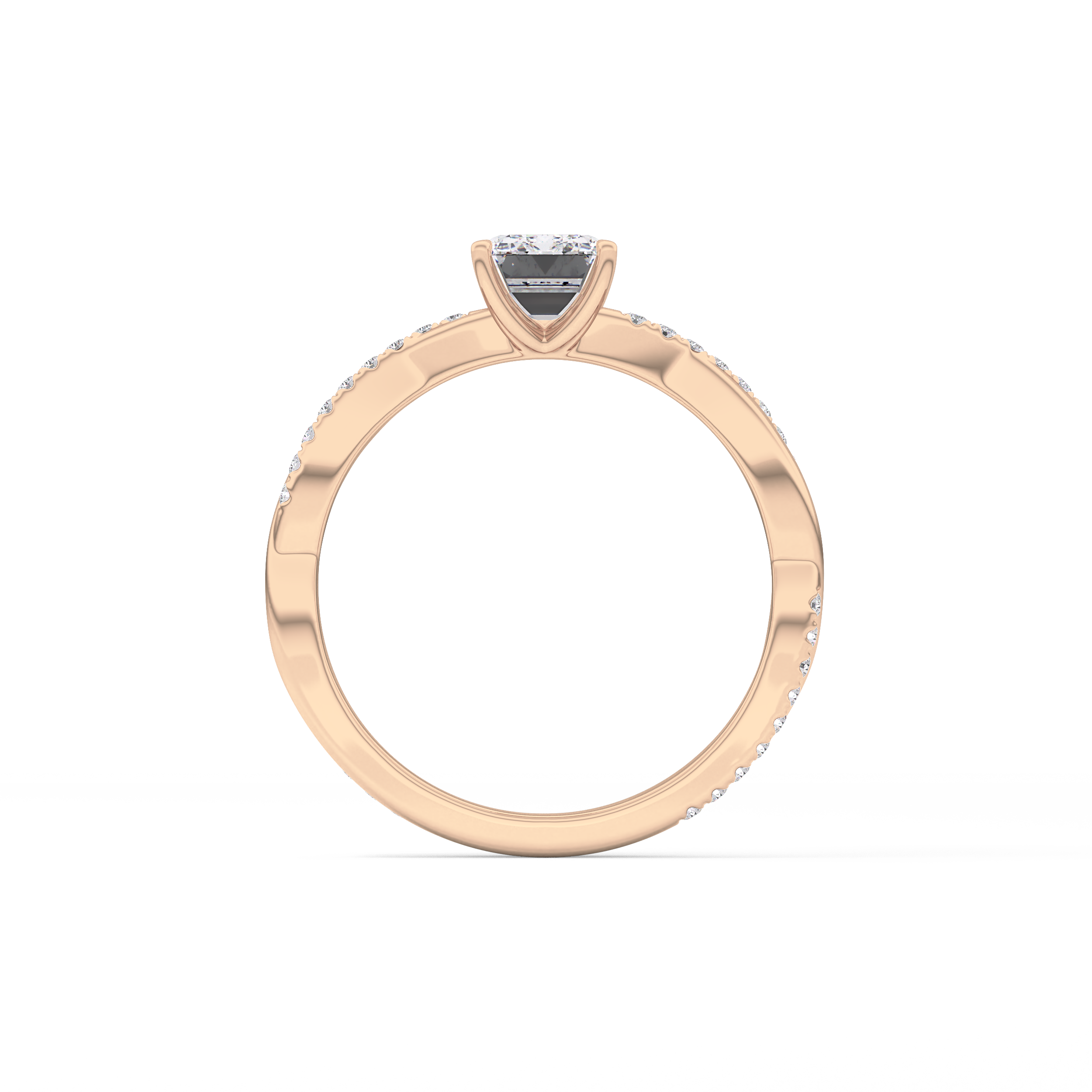 Emerald Pave Lab Grown Diamond Engagement Ring