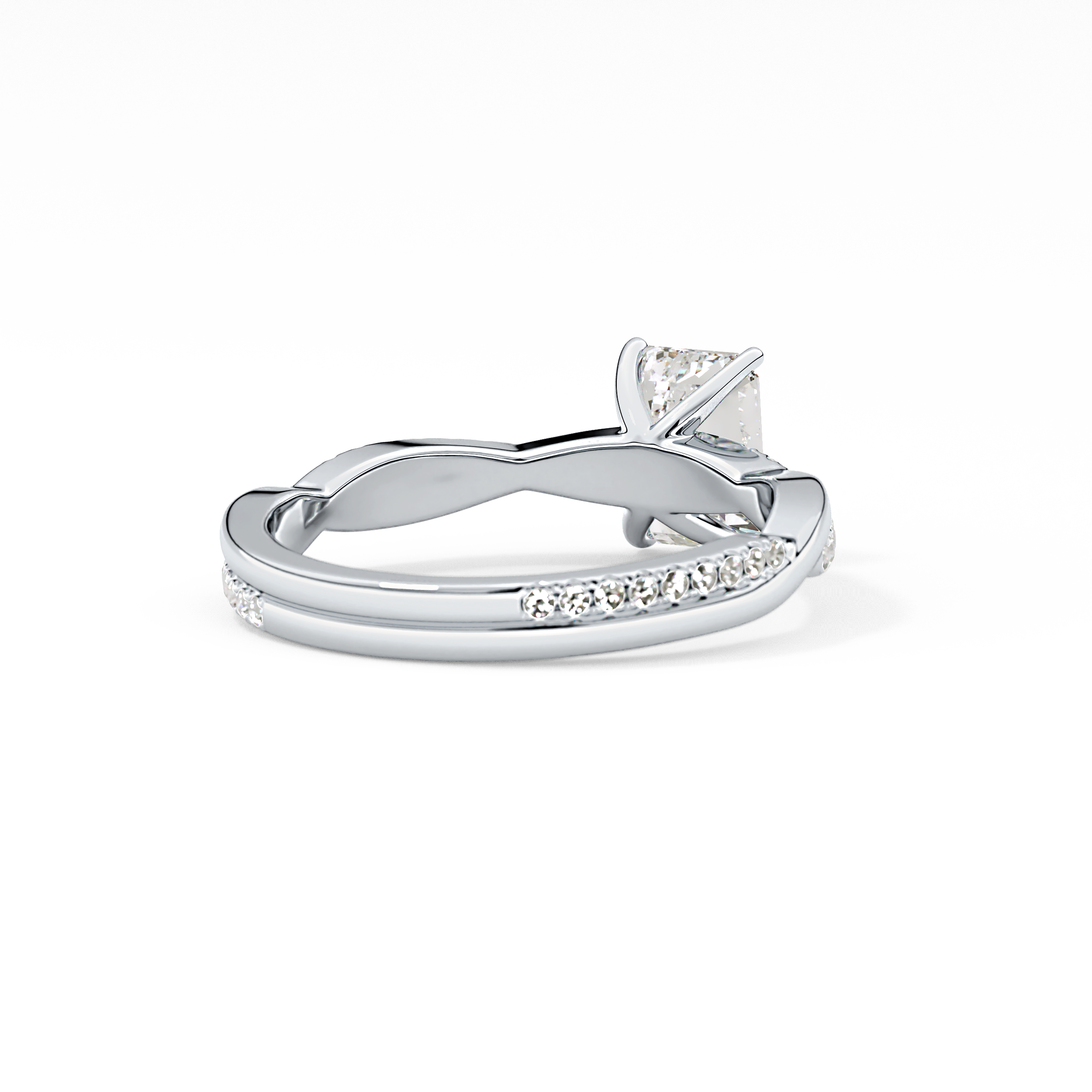 Emerald Pave Lab Grown Diamond Engagement Ring