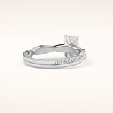 1.02 CT Emerald Shaped Criss-Cross Pave Moissanite Engagement Ring