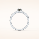 0.65 CT Emerald Shaped Criss-Cross Pave Moissanite Engagement Ring