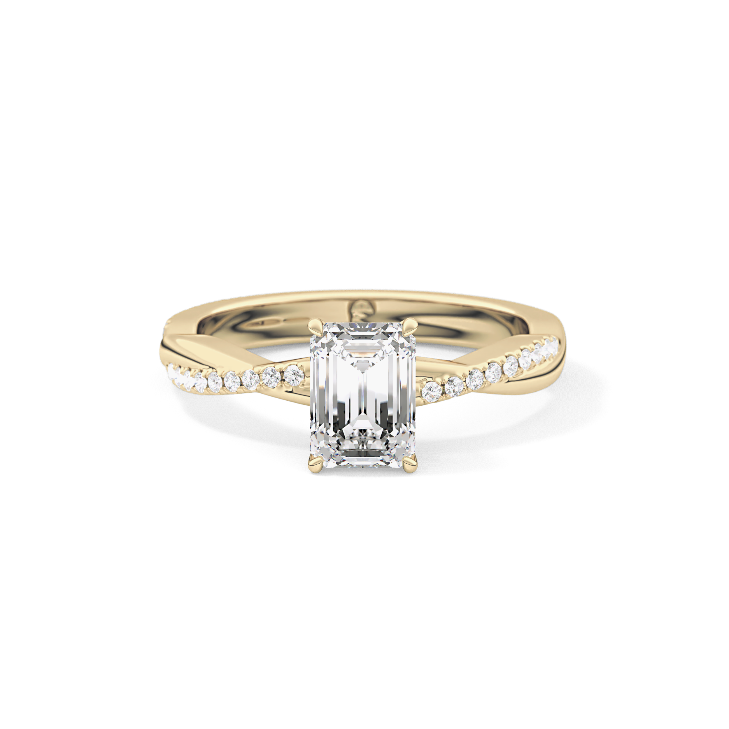 Emerald Pave Lab Grown Diamond Engagement Ring