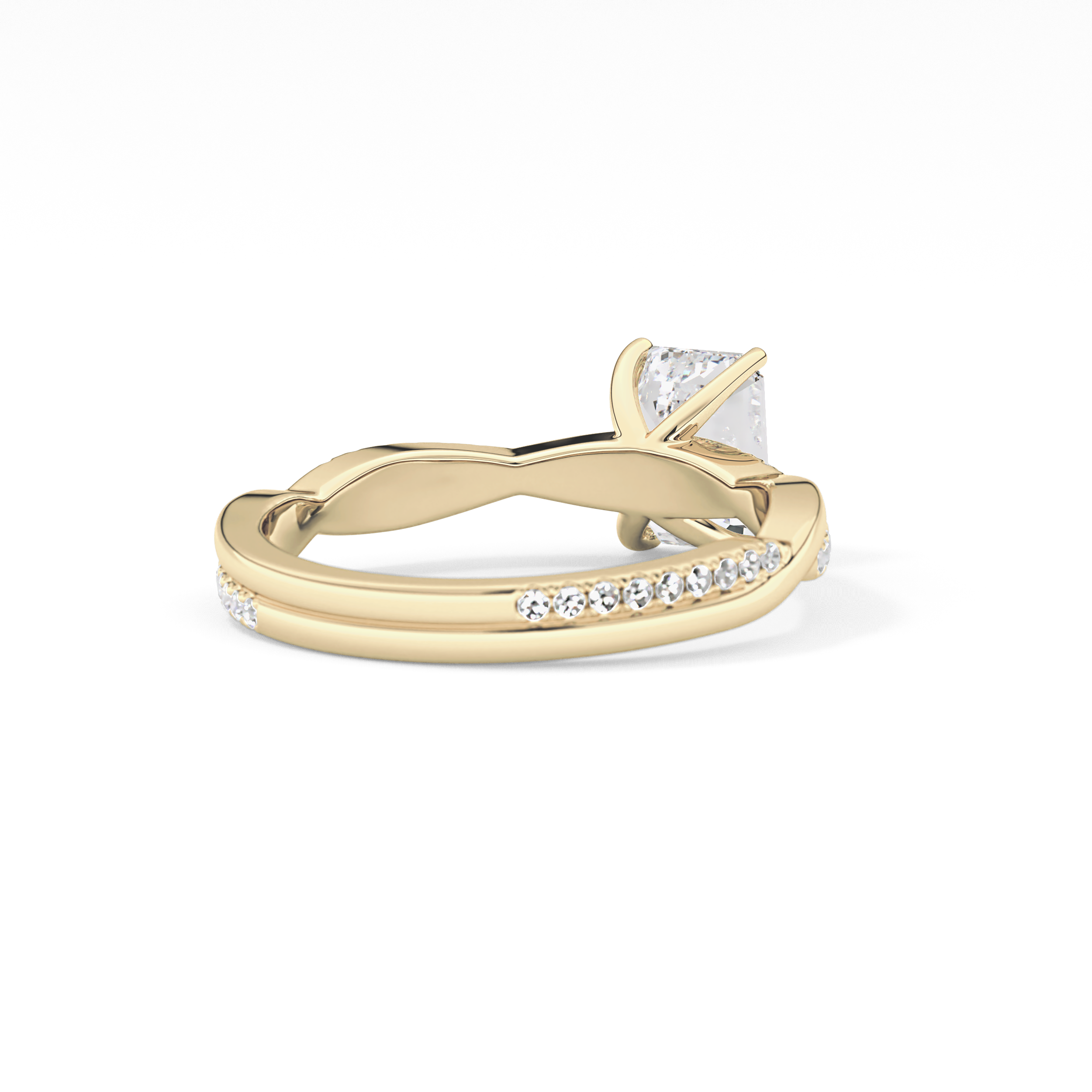 Emerald Pave Lab Grown Diamond Engagement Ring
