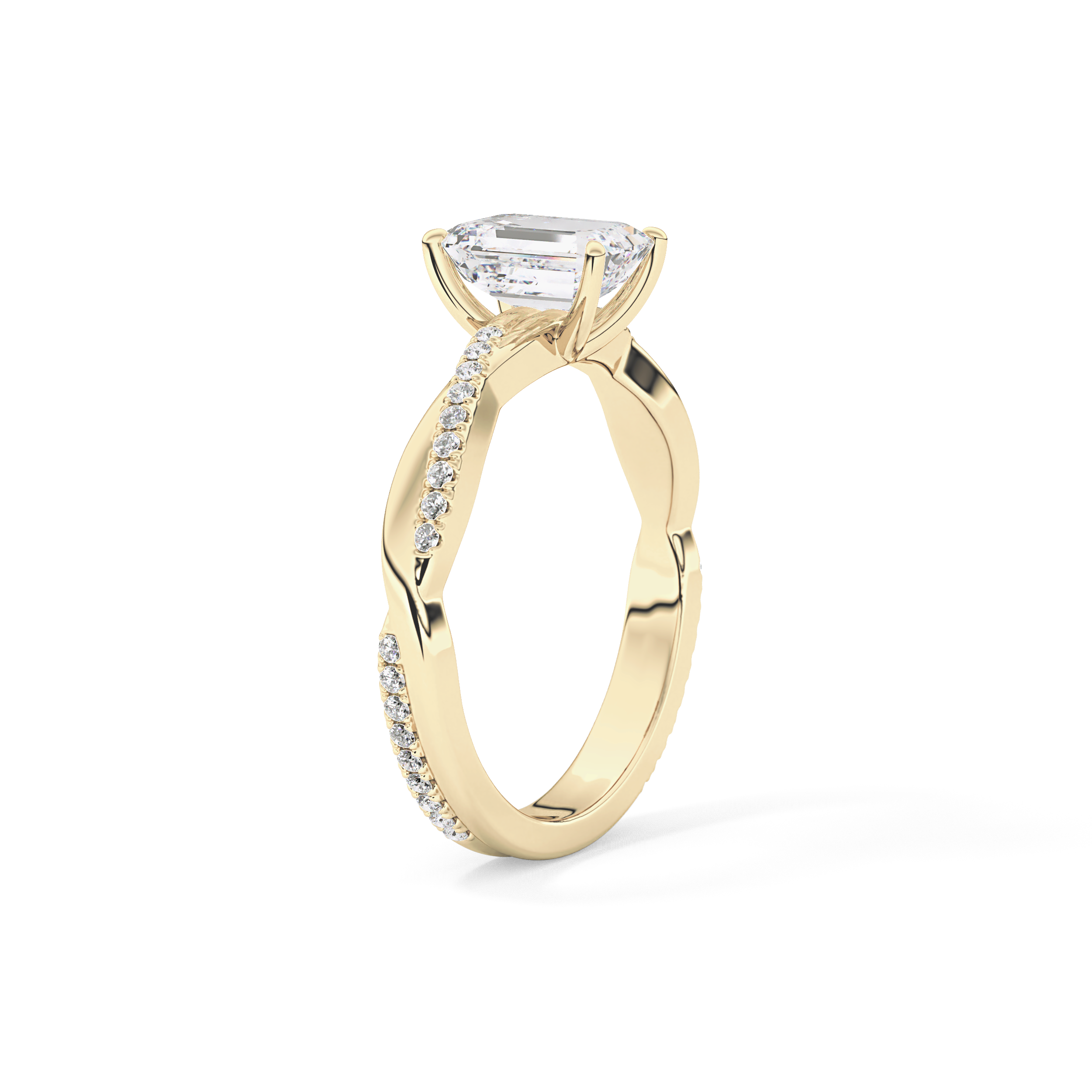 Emerald Pave Lab Grown Diamond Engagement Ring