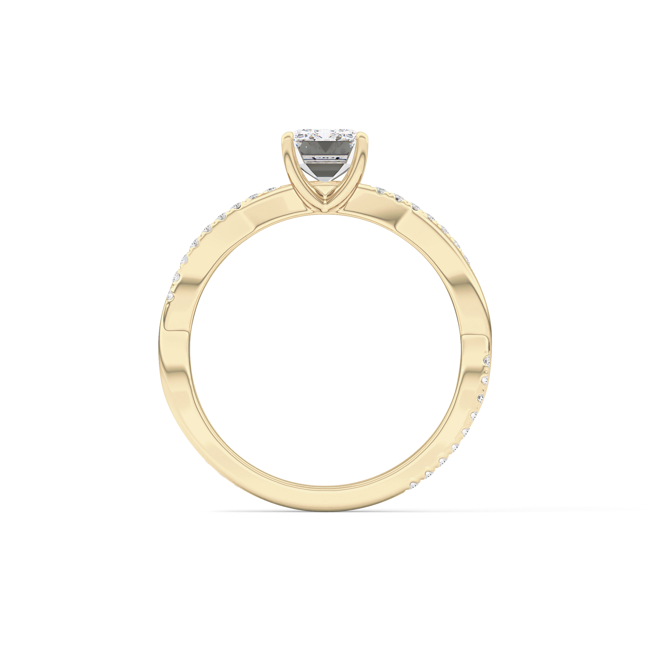 Emerald Pave Lab Grown Diamond Engagement Ring