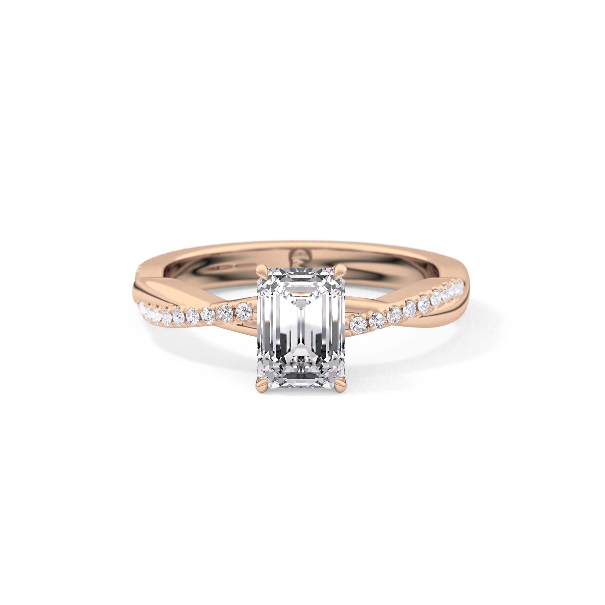 Emerald Pave Lab Grown Diamond Engagement Ring