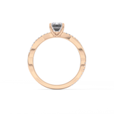 Emerald Pave Lab Grown Diamond Engagement Ring
