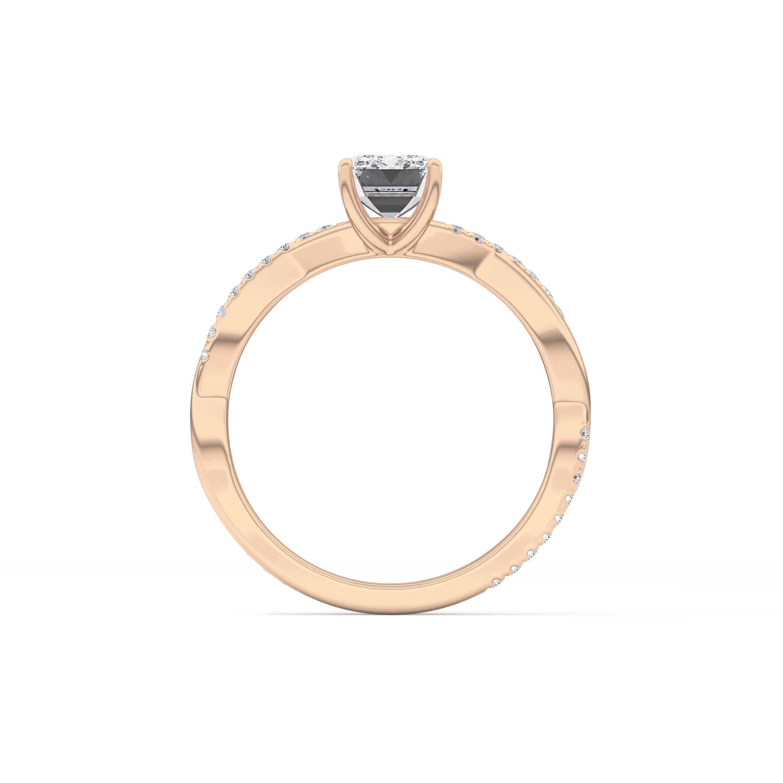 Emerald Pave Lab Grown Diamond Engagement Ring
