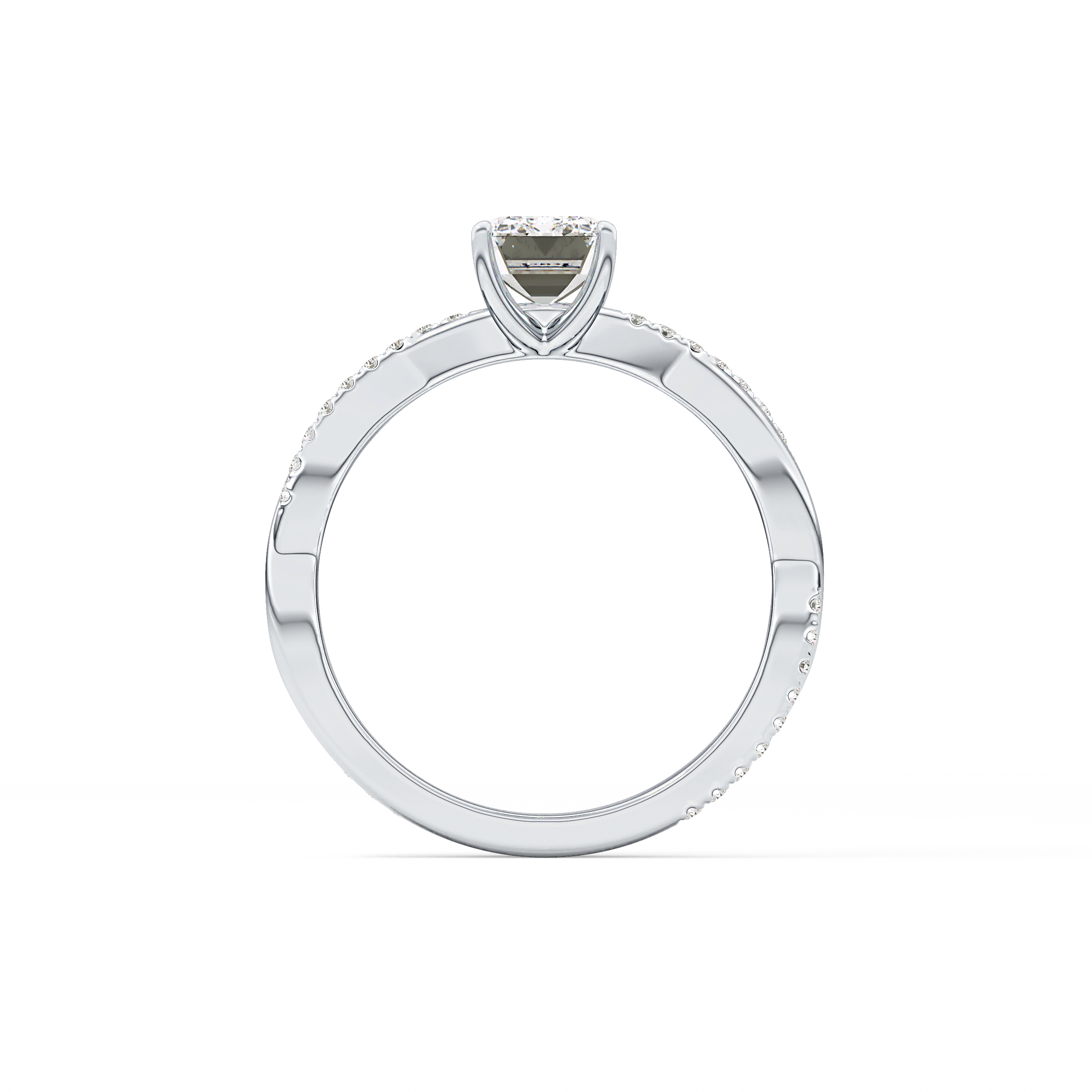 Emerald Pave Lab Grown Diamond Engagement Ring