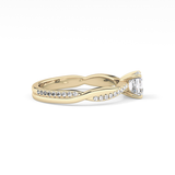 Asscher Pave Lab Grown Diamond Engagement Ring