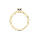 Asscher Pave Lab Grown Diamond Engagement Ring