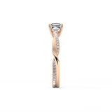 Asscher Pave Lab Grown Diamond Engagement Ring