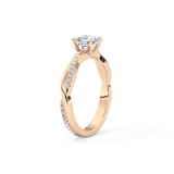 Asscher Pave Lab Grown Diamond Engagement Ring