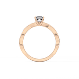 Asscher Pave Lab Grown Diamond Engagement Ring