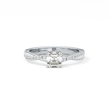 Asscher Pave Lab Grown Diamond Engagement Ring