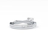 Asscher Pave Lab Grown Diamond Engagement Ring